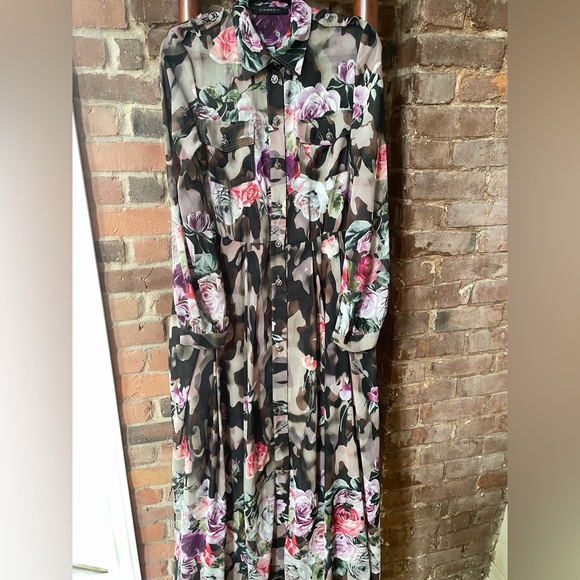 Tenax Floral Long Sleeve Floor Length Lace Dress - Picture 7 of 7